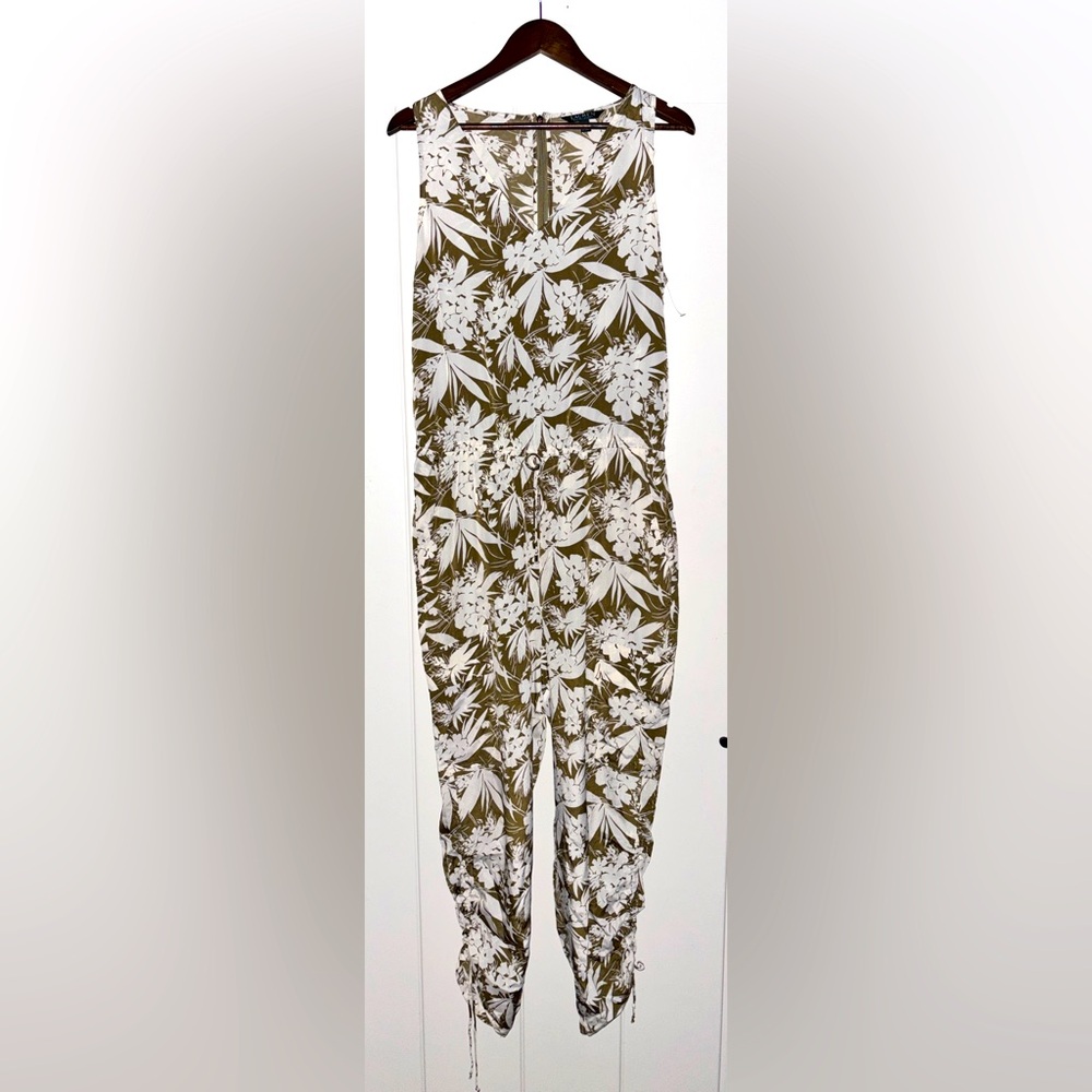 Lauren Ralph Lauren Neila Floral Print Sleeveless Skinny Jumpsuit Women 12 Vacay